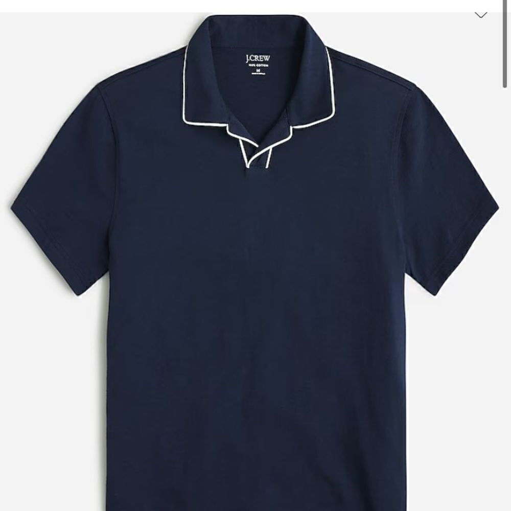 J.Crew Garment-Dyed Johnny-collar polo shirt in ripped slub cotton